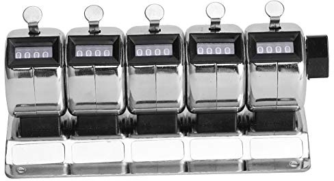 SYH&AQYE Handheld Tally Zähler, 4 Stelliger Clicker Zähler mit 5 Einheiten, Zähler Clicker aus Edelstahl Zum Zählen von Personen Am Flugplatz, Terminalzählung, Fabrikstatistiken