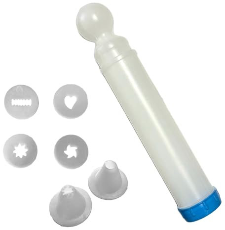 Siringa per Dolci con Beccucci, 7 Pezzi, Varie Forme, in Plastica Riutilizzabili, Per Alimenti, Pasticceria, per Zeppole