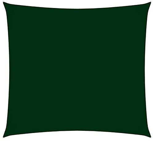 Rantry Toldo de Vela Cuadrado de Tela Oxford Verde Oscuro 3x3 m Toldo Vela de Sombra Impermeable a Prueba de Viento protección UV para Patio,Jardín, Exteriores, Terraza