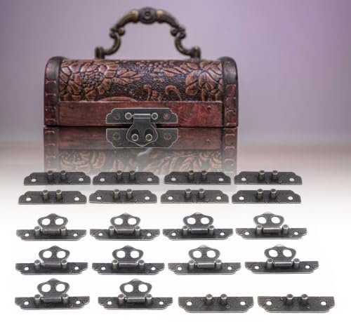 10Pcs Antique Box Lock Buckle Decorative Hasp Clasp for Jewelry Box | Latch Lock with Screws, Vintage Cabinet Latches