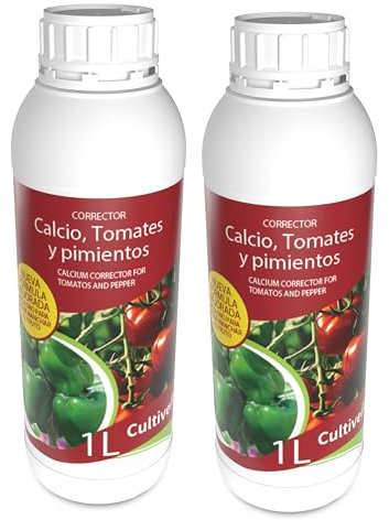 CULTIVERS Calcio Tomates y pimientos Líquido de 2x1 L. Corrector de carencias de Calcio para hortalizas. Fertilizante orgánico natural refuerza la resistencia a las enfermedades.