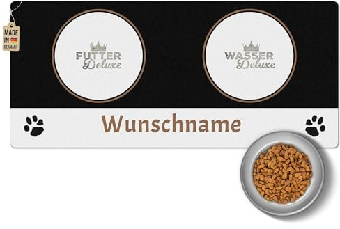 PR Print Royal Napfunterlage mit Name selbst gestalten - Deluxe - Futtermatte für Hunde & Katzen - Personalisierte Geschenkidee, Waschbar | 90 x 40 cm, rutschfest