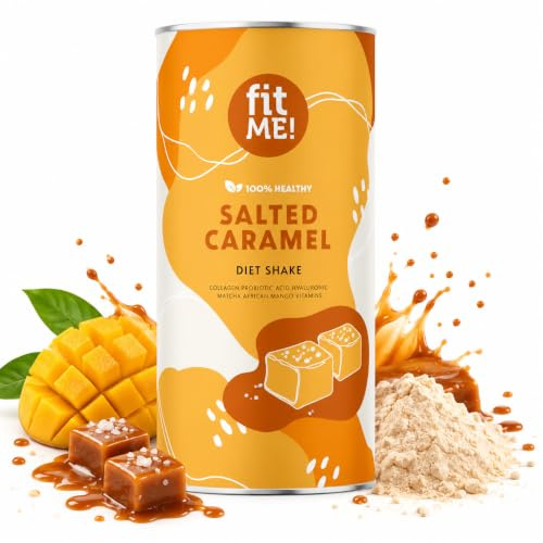 FIT ME Abnehmshake 500 g, Karamell Diätshake zum Abnehmen, Glutenfreier Shake Beauty-Booster, Mahlzeitenersatz mit Collagen & Matcha, Pulver, Kalorienarm & Proteinreich, Diätdrink