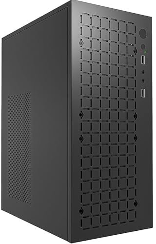 Micro ATX PC Case, High Airflow Mini MATX/ITX Desktop Computer Case with USB 2.0, 0.6mm Ultra-Thin Shell Computer Case, Support MATX/ITX Motherboard, Black Without Fans