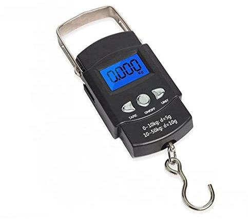 QUAEDE 1 Stück 50 Kg Reisewaage, Digitale Angelwaage mit Lineal, Hochpräzise Angelwaage, Ohne Batterie