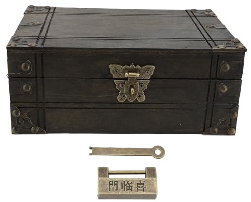 Premium trä Arrangörslåda Vintage Stil Multifunktionell Förvaringslösning Utsökt Hantverk för Smycken Skrivbord med Klassisk Look Vintage Trälåda (Stil 2)