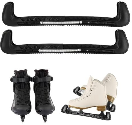 SHUOHONG Kufenschoner Schlittschuhe, Einstellbar Schlittschuh Schoner, Eiskunstlauf Schlittschuhe Schlittschuhschoner, Zubehör Meisten Schlittschuhgrößen (Schwarz)