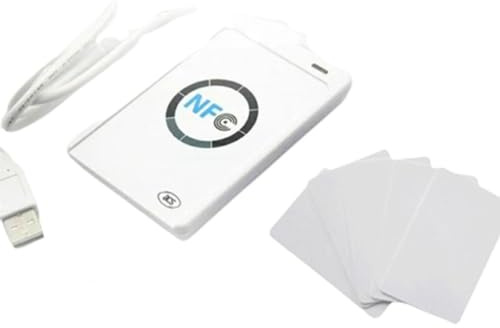 Peowuieu Programador ACR122U ISO14443 Lector de Tarjetas con Chip Inteligente 13,56 MHz Etiqueta Clon Copiadora IC 1K S50 Escritor de Tokens Duplicador NFC(C)
