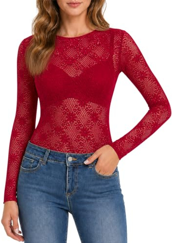 Mujer Camiseta Transparente Manga Larga Camiseta Sexy Malla Top Elegante Camiseta Rejilla Slim Chic Blouses Sheer Clubwear Casual T-Shirt