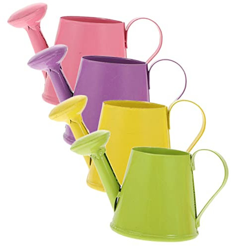 CIMAXIC 4piezas Regaderas De Metal Mini Regadera De Flores Hierro Mango Ergonómico