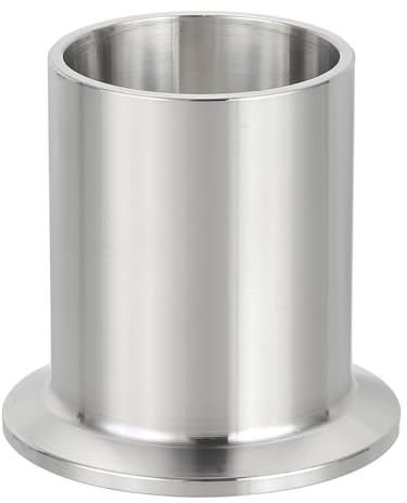PATIKIL Stainless Steel 304 Sanitary Fitting, Long Weld Clamp Ferrule Pipe Fitting 1 1/2(38mm) Tube OD Connector 50.5mm Ferrule Flange OD for Brewery Winery Food Processing