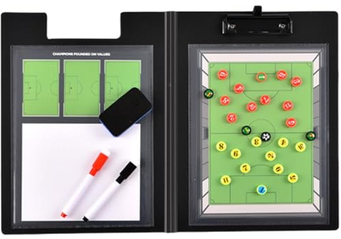 Dantolo Taktiktafel Fußball Zubehör, Tragbar Trainer Taktikmappe Fußball Coachen Trainer Taktikfolie Fussball Basketball Faltbares Fußball Magnetic Taktikbrett Coach Board