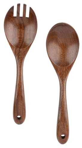 Cabilock Cuchara De Ensalada De Madera De Servir Tenedor De Madera para y Servir Ensaladas Utensilios De Cocina para Fiestas