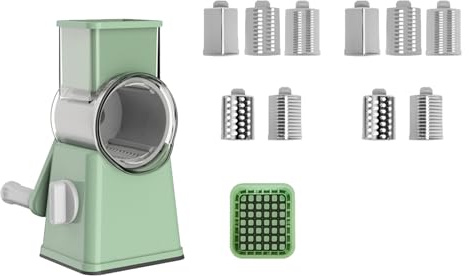 Zenlir Rallador giratorio de verduras con protectores e intercambiables para rendimiento de corte profesional, juego de picador de verduras giratorio