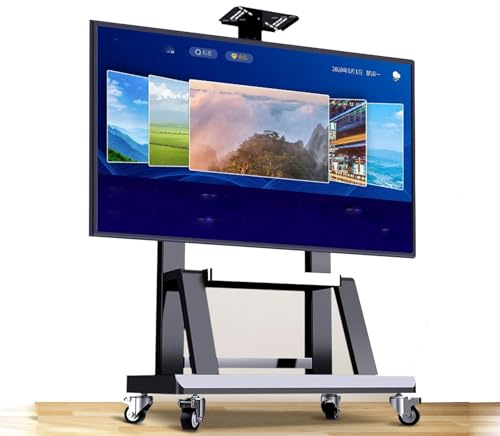 rto TV Universale, rto Mobile - rto TV da Pavimento con Ruote - Carrello TV Portatile - rto TV Alto con Ruote reabile in Altezza, per schermi Piatti da 40 a 100 Pollici, portat