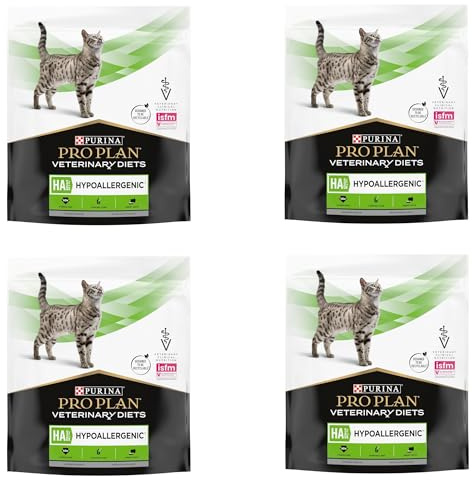 PURINA Pro Plan Veterinary Diets HA Hipoalergénico | Paquete de 4 | 4 x 325 g | Alimento dietético Completo para Gatitos y Gatos Adultos | para Reducir Las intolerancias a nutrientes