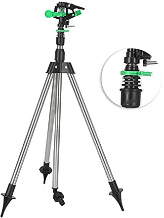 Phefop Garden Sprinkler, Stainless Steel Watering Equipment, Adjustable Nozzle, Atomizes Water for Flower Beds and Vegetable Fields