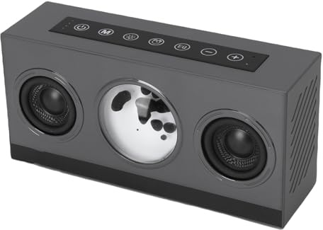 Luocute Ferrofluid-Lautsprecher, Kabelloser 5.3-Lautsprecher mit LED-Leuchten und Wecker, Tanzender Magnetischer Fluid-Visualizer für Schreibtisch, Schlafzimmer, Büro (Black)