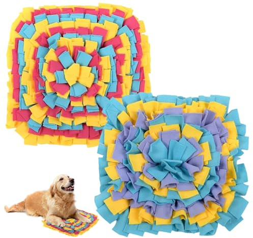 HEUIOP 2 Pcs Snuffle Mat for Dogs and Puppies, Dog Snuffle Mat Encourages Natural Foraging Skills, Dog Enrichment Toy for Boredom, Slow Eating, Smell Training, Stress Relief, Puzzle Training