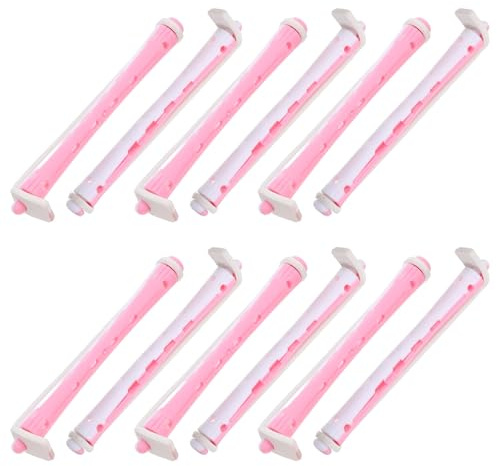 SAFIGLE Rulos Cabello y Herramientas para Peinar 12 Piezas Tamaño Estándar Colores y Rosa para Permanente Mujer Uso Doméstico y Salón