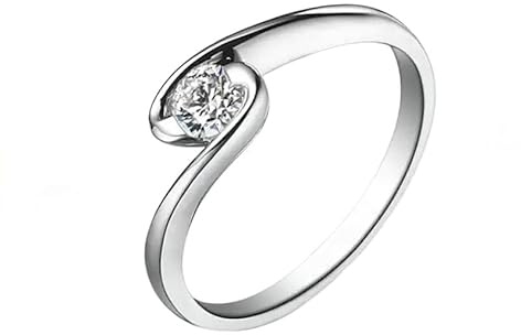 Epinki Platin PT950 Trauringe Echt, Klassiker Verlobungsring Labor Erstellt Diamant 0.2ct (Rundschliff, Weiß), Ring Platin, Gr.61 (19.4)