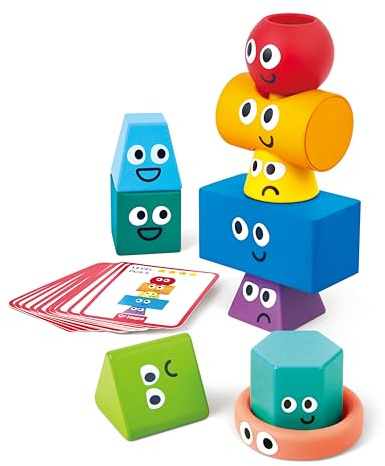 Hape Montessori-Stapelsteine - Farbenfrohes Lernspielzeug, Motorikspielzeug aus Holz für Baby & Kleinkind, Motorikspielzeug zur Förderung von Feinmotorik, für Kinder ab 12 Monaten