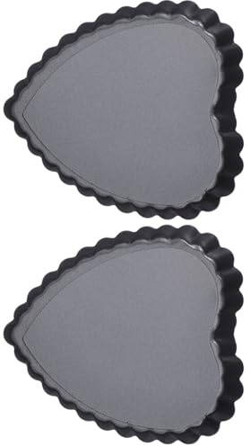 TOYANDONA Teglia da Forno in Metallo Antiaderente a Forma di Cuore 2 Pezzi Fondo Rimovibile, Teglia per Pizza e Torta per Uso Domestico, Facile da Pulire e Resistente, Adatta a Cucina