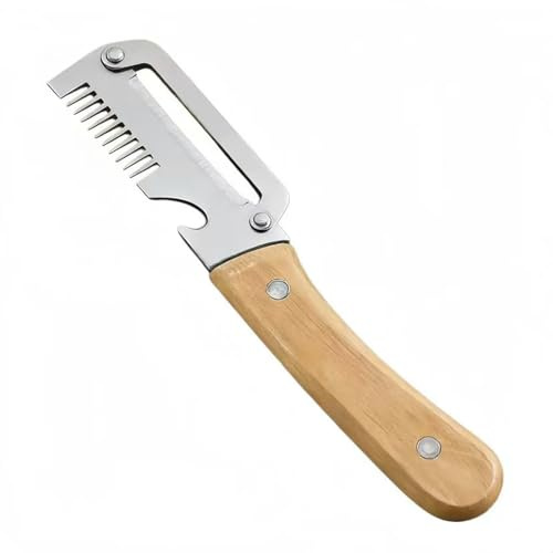 2 in 1 Pelapatate multifunzionale, bottiglia in acciaio inossidabile ultra affilato, impugnatura ergonomica antiscivolo in legno, pelapatate per frutta e patate polivalente, per (4)
