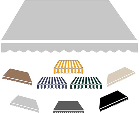 Telo di Ricambio per Tende da Sole, Tessuto di ricambi, Senza Telaio, Impermeabile e Resistente al Sole, per Balcone, Patio, Esterno, Giardino, Terrazzo,005,600x300cm