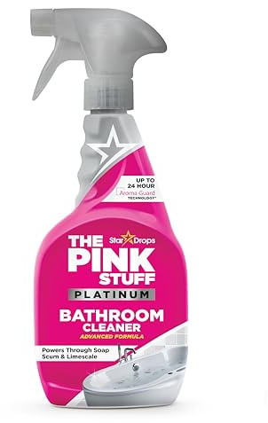 The Pink Stuff Platinum Bathroom Foam Cleaner Spray 750ml | Limescale Soap Scum & Grime Remover with AromaGuard 24hr Freshness - For Sinks Showers Tiles Glass and More