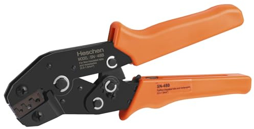 Heschen Mini Ratchet Crimper Plier, SN-48B, oisolerade terminaler Crimp Tools, Använd för 0,5-1,5mm² (22-16 AWG), Orange
