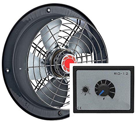 Uzman-Versand RAF-300mm Wandventilator mit REGLER Axial Wand Fenster Tür Ventilator Lüfter Gebläse Metalllüfter Einbauventilator Axialventilator Kühlungsventilator Axiallüfter