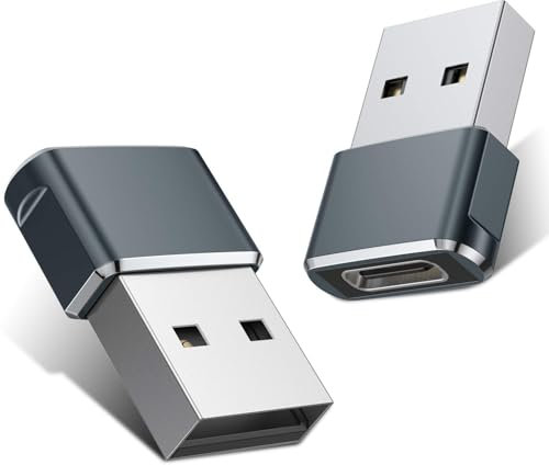 BASESAILOR USB to USBC Adapter for Apple iPhone 17 16 15 Pro Max 2Pack,Type C Female to USBA Male Cable Charger Converter for iWatch 11,Airpods Pro 3,Apple 14 13,iPad Air Mini,Samsung S24,Z Fold Flip