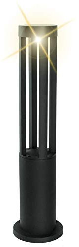 Universo Lampione moderno giardino IP65 LED COB potenza 12W resa luce 120W palo illuminazione viale percorso pedonale lampioncino H. 60cm alimentazione 230V (colore nero temperatura luce 3000K)