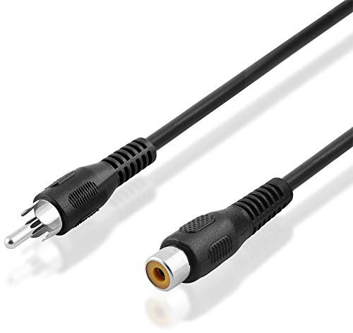 BestPlug 50cm RCA Video Kabel Verlängerung - Cinch Stecker männlich auf Cinch Buchse Kupplung weiblich - Schwarz