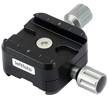 Leftfoto Arca-Swiss Double Clamp for Tripod or Rail, Black, Fits Arca-Swiss Standard Quick Release Plates, Subtend & Bidirectional Modes, Scratch-Resistant Anodized Finish