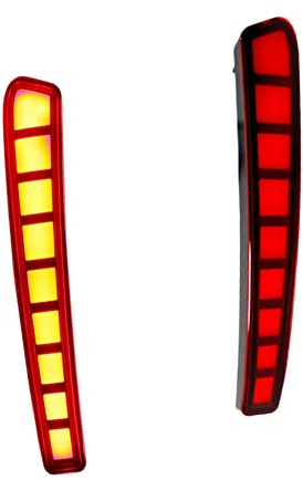 KENRTIR 2pcs LED Brake Sequential Turn Signal Tail Light For 2020 2021 2022 2023 2024 2025 Toyota Corolla Rear Bumper Reflector Lamp - Red Lens Grid Style