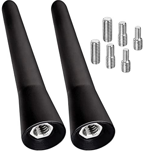 2 Stück Autoantenne Kurz FM DAB Dach-Antennenstab Universal Kfz Dachantenne 6,4cm Mini Autoradio Antenne Auto Radio Stabantenne mit starker FM/AM/DAB Empfangsfunktion