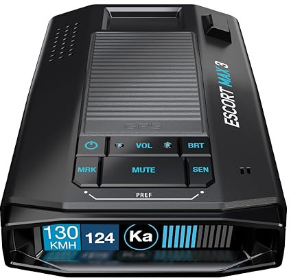 ESCORT MAX 3 International Laser Radar Detector for Cars – Premium Range Bluetooth Speed Camera Detector with Advanced Filtering, Auto Learn Technology, Voice Alerts,OLED Display and Drive Smarter App