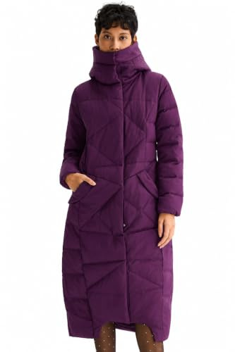Orolay Chaqueta Larga de Invierno con Capucha y Plumón Acolchado para Mujer Violeta M