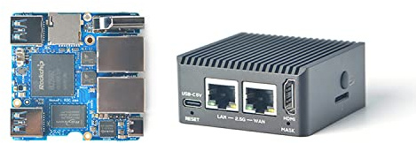 NanoPi R5C Mini Router WiFi, Rockchip RK3568 - Ordenador de una sola placa LPDDR4X de 2 GB de RAM, 0,8 tapas NPU Mali-G52 GPU, ranura M.2 E-key PCIe 2.1, compatible con docker FriendlyWrt (2 + 0 GB