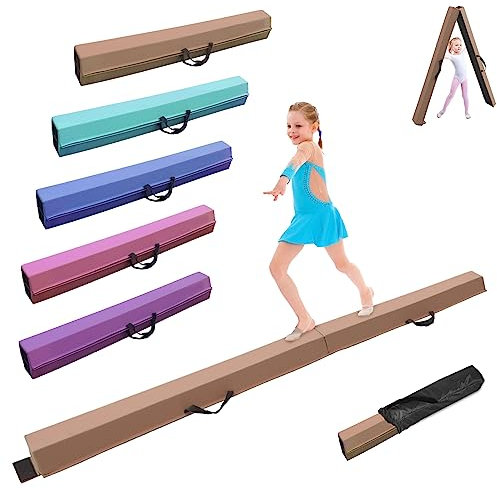 SportBob schwebebalken Kinder Schwebebalken klappbar Balken Gymnastik 240cm PU Leder schwebebalken für zuhause balancierbalken Balance Beam Training Beam für Kinder, Fitness/Training/Turnen