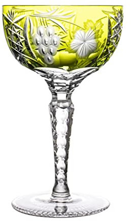 Ajka Marsala Reseda Green Lead Crystal Champagne Coupe Glass 7.1 oz - Single Unit