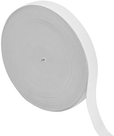 Jinlaili Gummiband Breit, Flaches Gummiband, Gummiband Weiß 3cm Breit, Elastisches Polyester-Band, Elastische Gummilitze, Reißfeste GummilitzeElastic Band für Haushalt DIY Handwerk, 30mmx40M