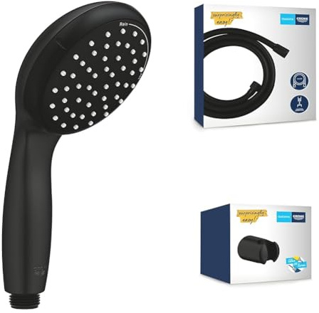 GROHE Vitalio Start 100 Hand Shower, Hose + Wandhalterung, Matt Schwarz