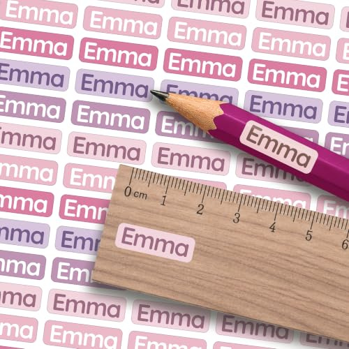 melu kids® Mini Namensaufkleber Kinder Schule & Stifte (165 Stk. Traum) | Personalisierte & Spülmaschinenfeste Namensetiketten, Aufkleber zum Beschriften von Schulsachen (20 × 7 mm)