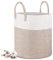Lannvan Cesto Ropa Sucia - 40 x 35 cm Cesto para la Ropa Sucia Plegables - Cubo Ropa Sucia de Cuerda de AlgodóN con asas - Cesto de Almacenaje para Juguetes - Para Salón, Baño