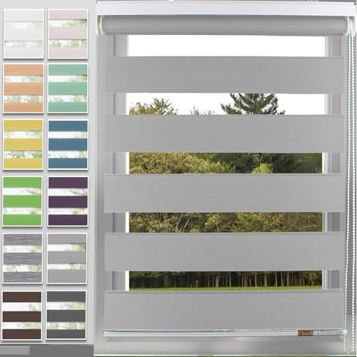 Tenda a Rullo Adatta 100 x 300 cm Rivestimento Isolante, Tapparella di Avvolgibile con Catenella per Porte e Finestre, Grigio Chiaro