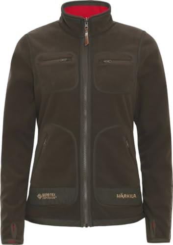 Härkila Kamko Giacca in pile da donna, antivento, reversibile, per la caccia, da caccia, in pile con taglio femminile, taglia: XL, marrone, M