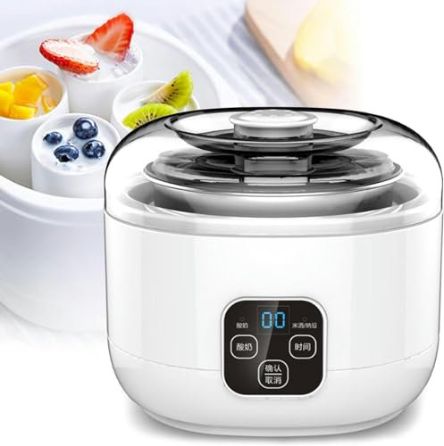 MOSOHINO Fermentador de ajo Negro de 15 W, Mini yogurtera de 1 litro, fermentador de Masa Inteligente de 500-1000 ml, fermentador Natto 304 para Yogur, ajo Negro, Masa, Natto